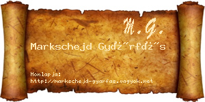 Markschejd Gyárfás névjegykártya